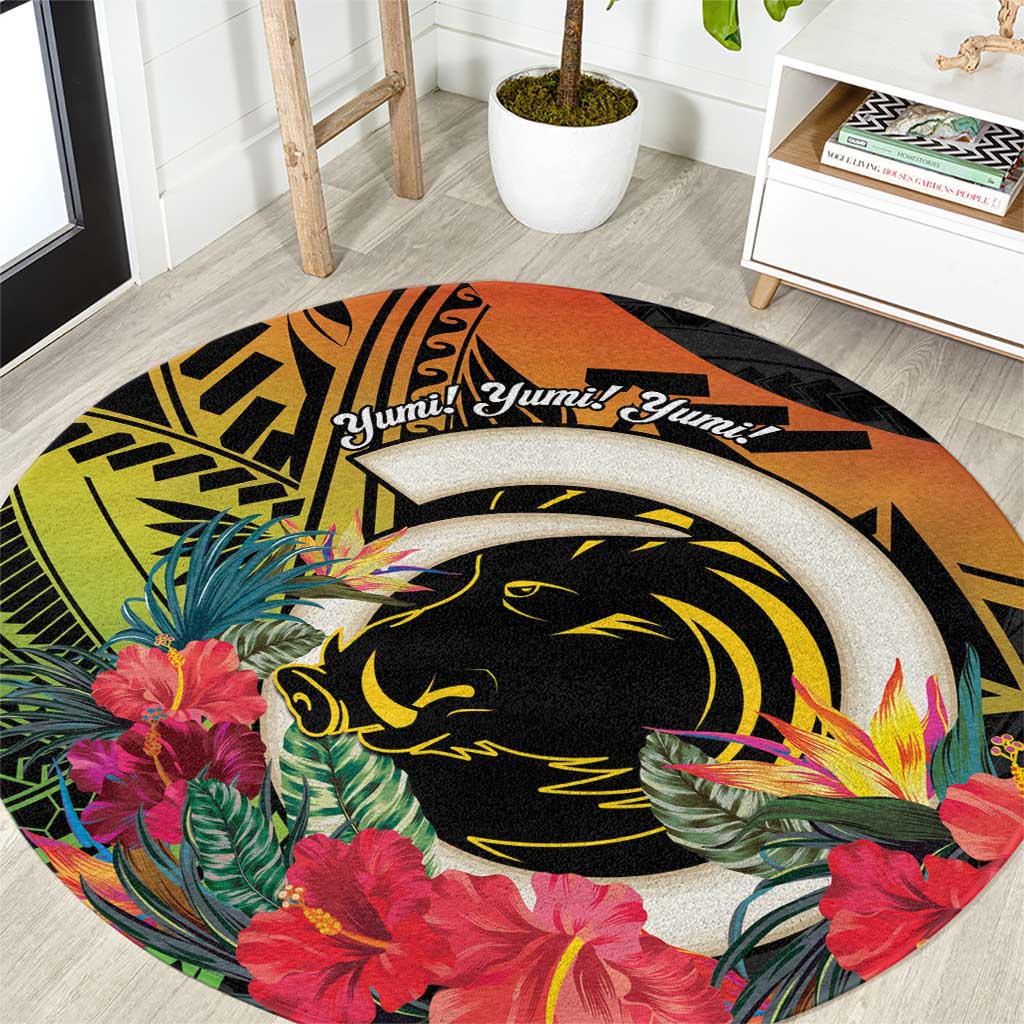 Vanuatu Boar Tusk Yumi Yumi Yumi Round Carpet Independens Dei Long God Yumi Stanap