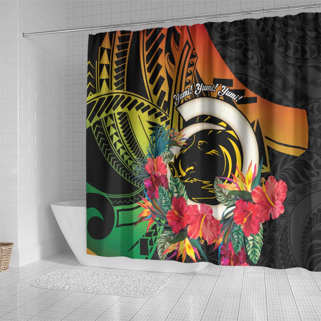Vanuatu Boar Tusk Yumi Yumi Yumi Shower Curtain Independens Dei Long God Yumi Stanap