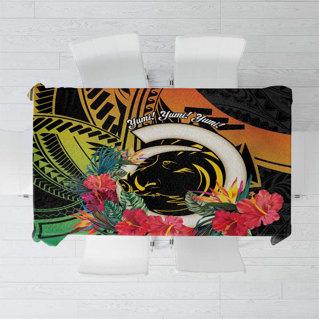 Vanuatu Boar Tusk Yumi Yumi Yumi Tablecloth Independens Dei Long God Yumi Stanap