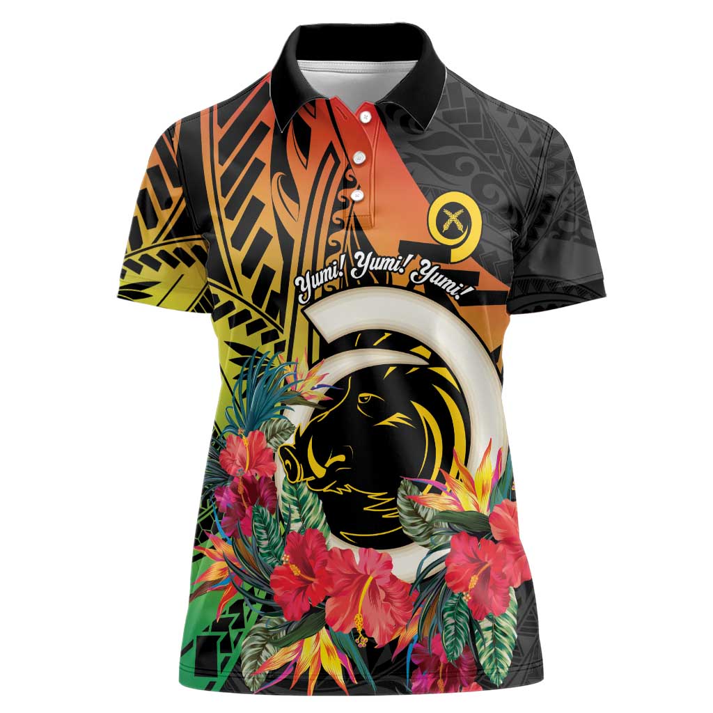 Vanuatu Boar Tusk Yumi Yumi Yumi Women Polo Shirt Independens Dei Long God Yumi Stanap