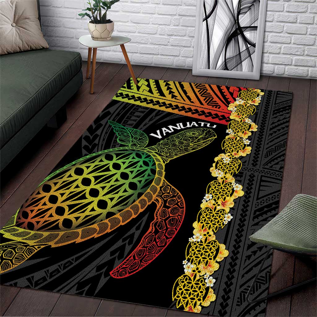 Vanuatu Sand Drawing Turtle Area Rug Happy Independence Day