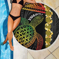 Vanuatu Sand Drawing Turtle Beach Blanket Happy Independence Day