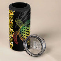 Vanuatu Sand Drawing Turtle 4 in 1 Can Cooler Tumbler Happy Independence Day