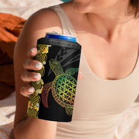 Vanuatu Sand Drawing Turtle 4 in 1 Can Cooler Tumbler Happy Independence Day
