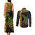 Vanuatu Sand Drawing Turtle Couples Matching Tank Maxi Dress and Long Sleeve Button Shirt Happy Independence Day
