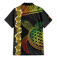 Vanuatu Sand Drawing Turtle Family Matching Mermaid Dress and Hawaiian Shirt Happy Independence Day