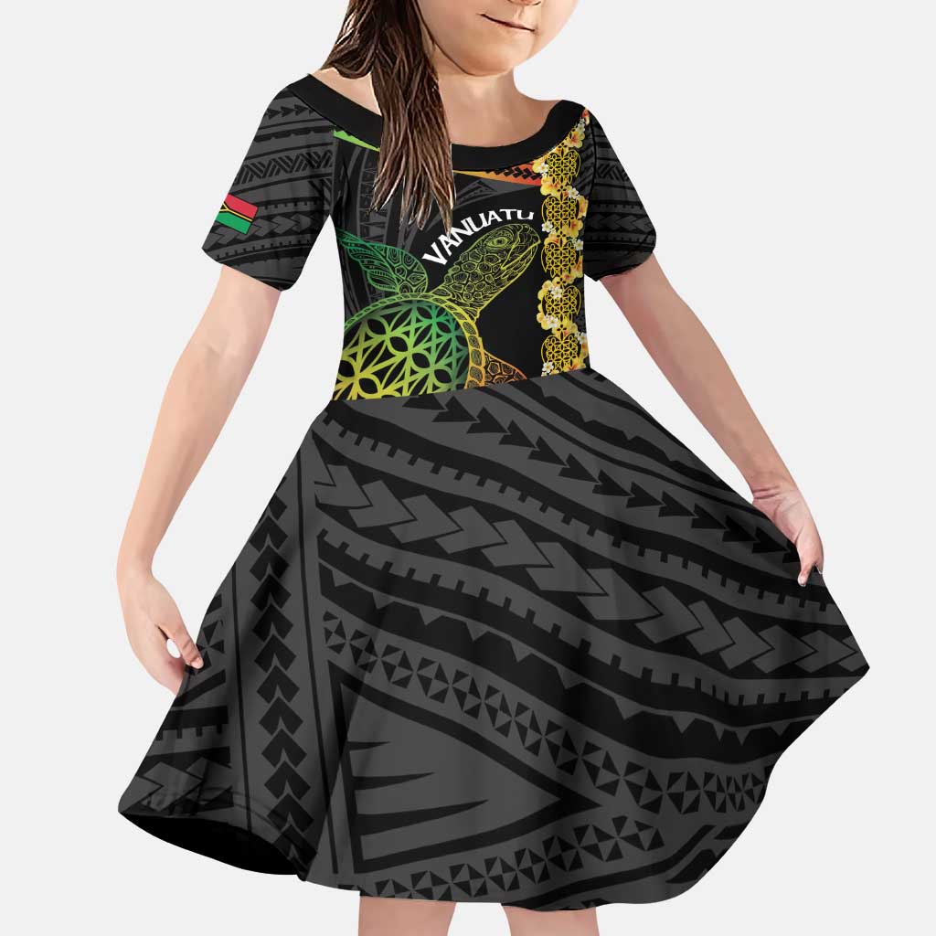 Vanuatu Sand Drawing Turtle Family Matching Puletasi and Hawaiian Shirt Happy Independence Day