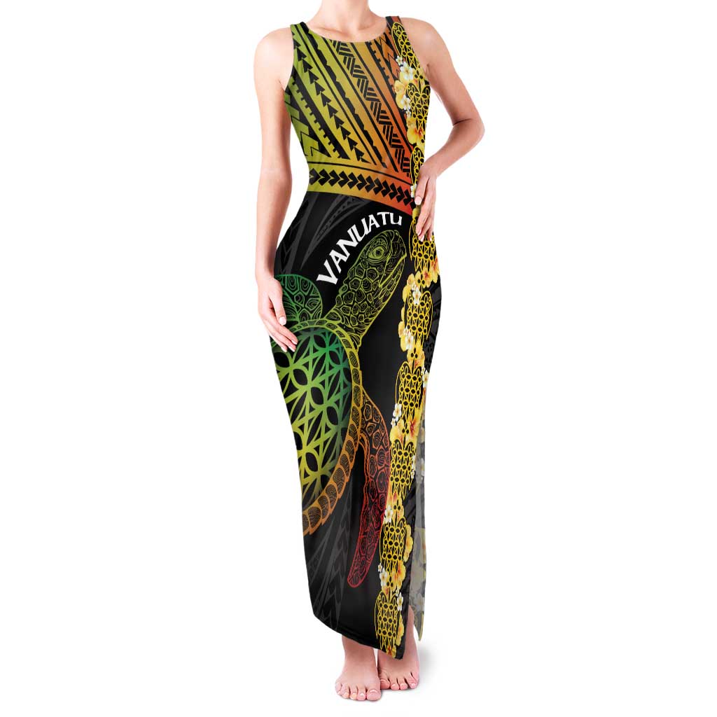 Vanuatu Sand Drawing Turtle Family Matching Tank Maxi Dress and Hawaiian Shirt Happy Independence Day