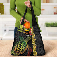 Vanuatu Sand Drawing Turtle Grocery Bag Happy Independence Day