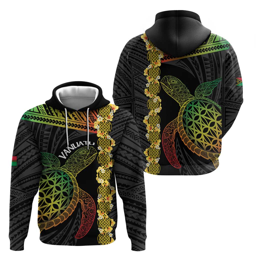 Vanuatu Sand Drawing Turtle Hoodie Happy Independence Day