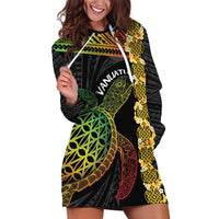 Vanuatu Sand Drawing Turtle Hoodie Dress Happy Independence Day