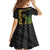 Vanuatu Sand Drawing Turtle Kid Short Sleeve Dress Happy Independence Day