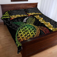 Vanuatu Sand Drawing Turtle Quilt Bed Set Happy Independence Day