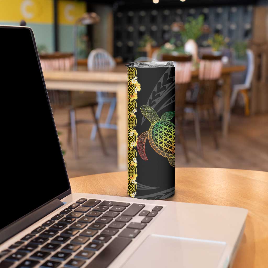 Vanuatu Sand Drawing Turtle Skinny Tumbler Happy Independence Day