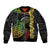 Vanuatu Sand Drawing Turtle Sleeve Zip Bomber Jacket Happy Independence Day