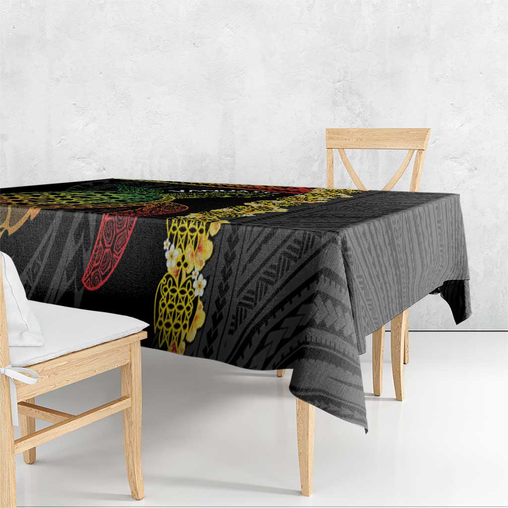 Vanuatu Sand Drawing Turtle Tablecloth Happy Independence Day