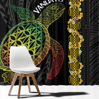 Vanuatu Sand Drawing Turtle Window Curtain Happy Independence Day