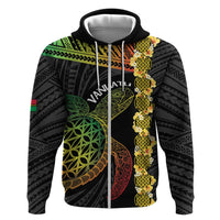 Vanuatu Sand Drawing Turtle Zip Hoodie Happy Independence Day
