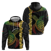Vanuatu Sand Drawing Turtle Zip Hoodie Happy Independence Day