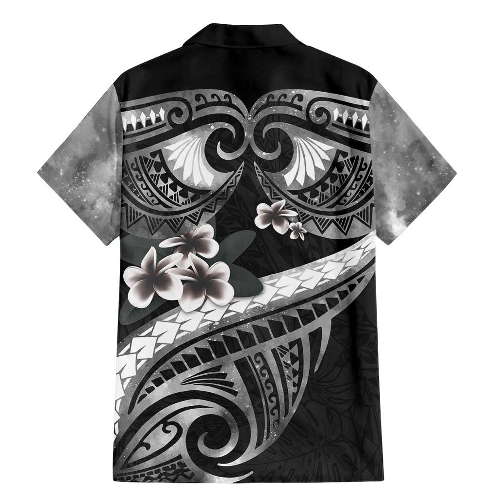 Black Polynesia Family Matching Mermaid Dress and Hawaiian Shirt Tribal Pattern Tropical Frangipani