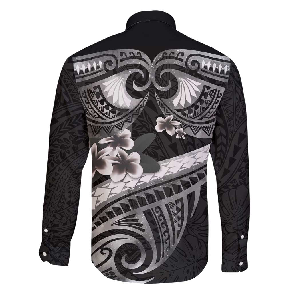 Black Polynesia Family Matching Mermaid Dress and Hawaiian Shirt Tribal Pattern Tropical Frangipani