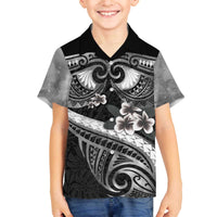 Black Polynesia Family Matching Puletasi and Hawaiian Shirt Tribal Pattern Tropical Frangipani