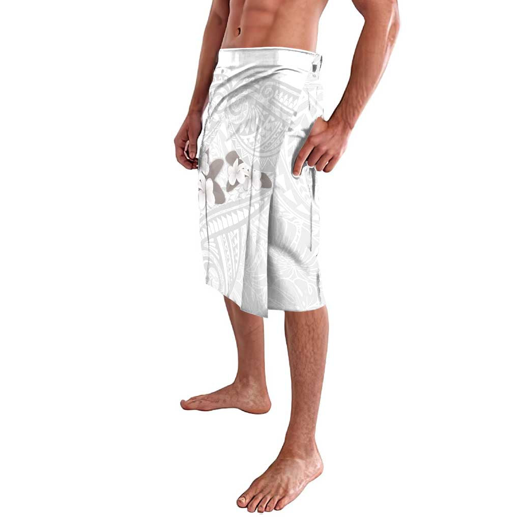 White Polynesia Lavalava Tribal Pattern Tropical Frangipani