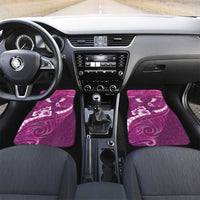Pink Polynesia Car Mats Tribal Pattern Tropical Frangipani