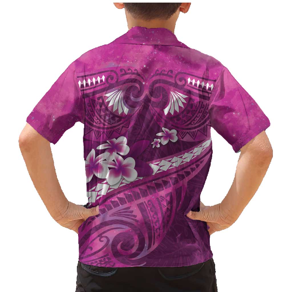 Pink Polynesia Family Matching Mermaid Dress and Hawaiian Shirt Tribal Pattern Tropical Frangipani