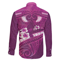 Pink Polynesia Family Matching Mermaid Dress and Hawaiian Shirt Tribal Pattern Tropical Frangipani