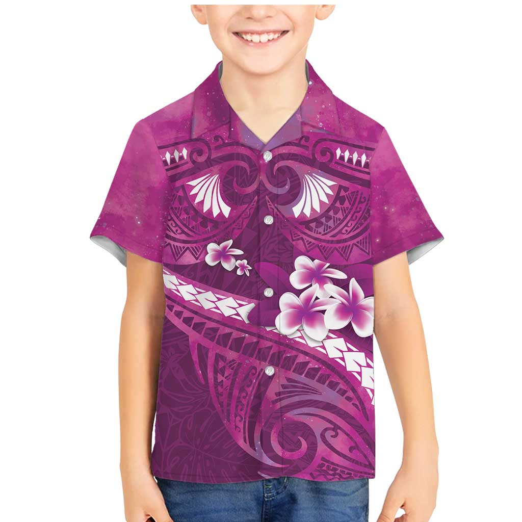 Pink Polynesia Family Matching Mermaid Dress and Hawaiian Shirt Tribal Pattern Tropical Frangipani