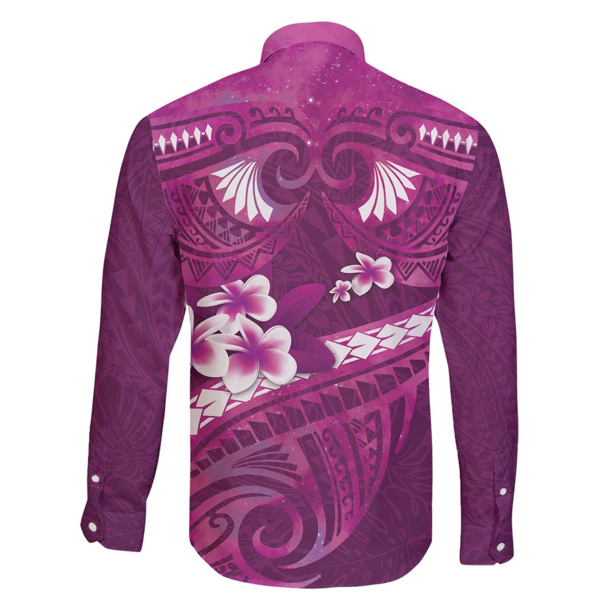 Pink Polynesia Family Matching Puletasi and Hawaiian Shirt Tribal Pattern Tropical Frangipani