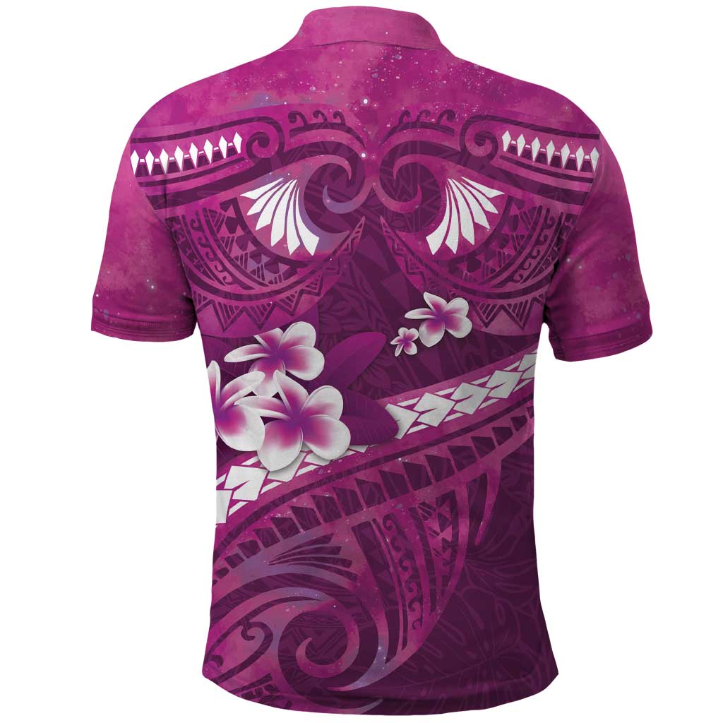 Pink Polynesia Polo Shirt Tribal Pattern Tropical Frangipani LT14 - Polynesian Pride