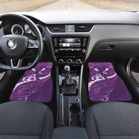 Purple Polynesia Car Mats Tribal Pattern Tropical Frangipani