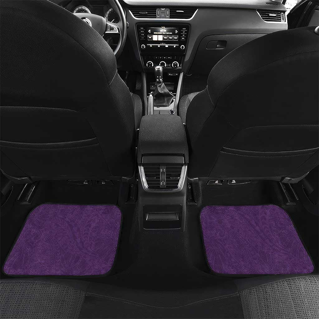 Purple Polynesia Car Mats Tribal Pattern Tropical Frangipani
