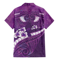 Purple Polynesia Family Matching Mermaid Dress and Hawaiian Shirt Tribal Pattern Tropical Frangipani