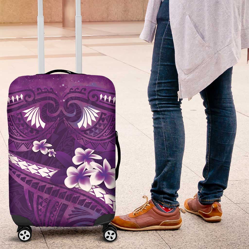 Purple Polynesia Luggage Cover Tribal Pattern Tropical Frangipani LT14 Purple - Polynesian Pride