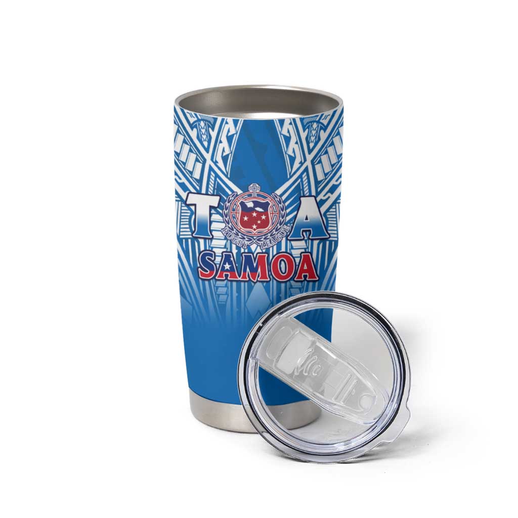Samoa Rugby Tumbler Cup Toa Samoa Polynesian Pacific Blue Version