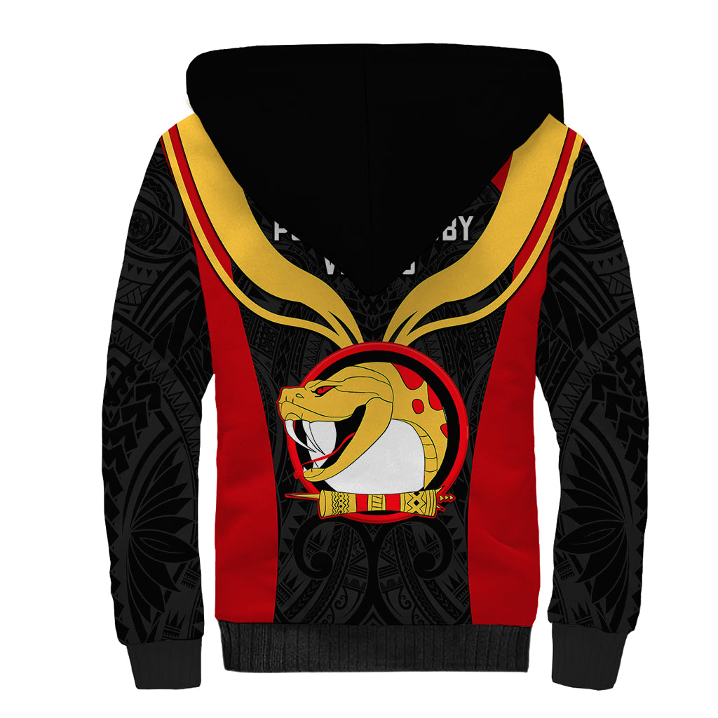 Papua New Guinea Rugby Sherpa Hoodie Port Moresby Vipers PNG Polynesian Pattern LT14 - Polynesian Pride