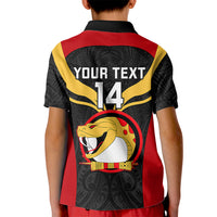 Custom Papua New Guinea Rugby Kid Polo Shirt Port Moresby Vipers PNG Polynesian Pattern LT14 - Polynesian Pride
