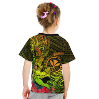 Hawaii Kid T Shirt Kanaka Map With Polynesian Shark Tattoo Reggae Unique LT14 - Polynesian Pride