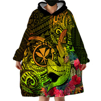 Hawaii Wearable Blanket Hoodie Kanaka Map With Polynesian Shark Tattoo Reggae Unique LT14 - Polynesian Pride