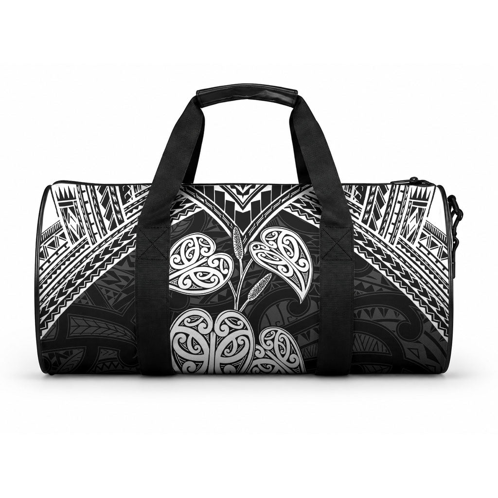 Black New Zealand Kawakawa Maori Ngaru Duffle Bag LT14 One size Black - Polynesian Pride