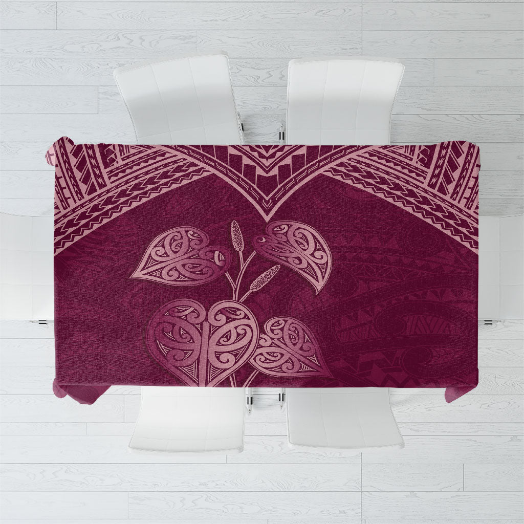 Burgundy New Zealand Kawakawa Maori Ngaru Tablecloth LT14 Burgundy - Polynesian Pride