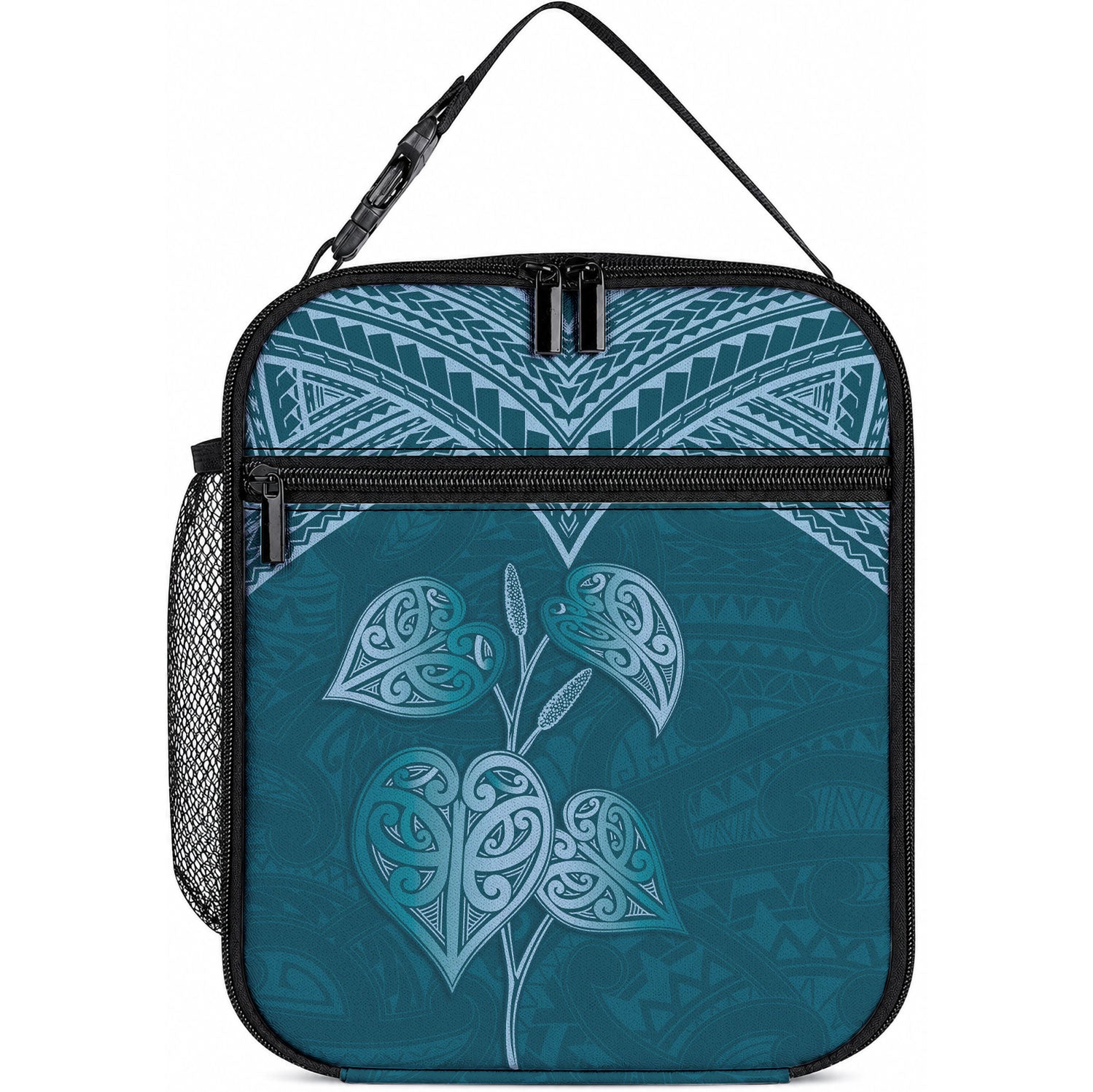 Cyan New Zealand Kawakawa Maori Ngaru Lunch Bag LT14 10.2 × 8.3 × 4.3 inch Cyan - Polynesian Pride