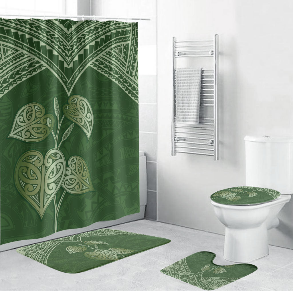 Green New Zealand Kawakawa Maori Ngaru Bathroom Set LT14 Bathroom Set (4 pcs) Green - Polynesian Pride