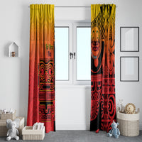 Ia Ora Na Marquesas Islands Window Curtain Mata Tiki Marquesan Tattoo LT14 - Polynesian Pride