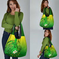 Kia Orana Cook Islands Grocery Bag Kuki Airani Tattoo Pattern With Sea Turtle