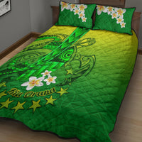 Kia Orana Cook Islands Quilt Bed Set Kuki Airani Tattoo Pattern With Sea Turtle LT14 - Polynesian Pride