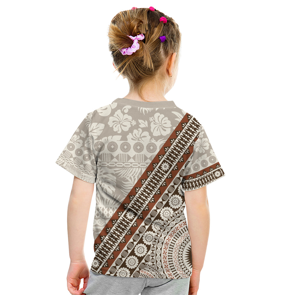 Bula Fiji Kid T Shirt Fijian Masi Tapa Cloth Vintage Vibes LT14 - Polynesian Pride